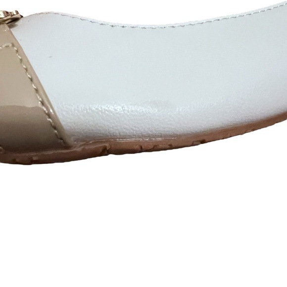 C. Wonder Tan Cream Leather Patent Ballet Flats Horse Bit Cap Toe Two-tone 7.5 - Picture 6 of 15